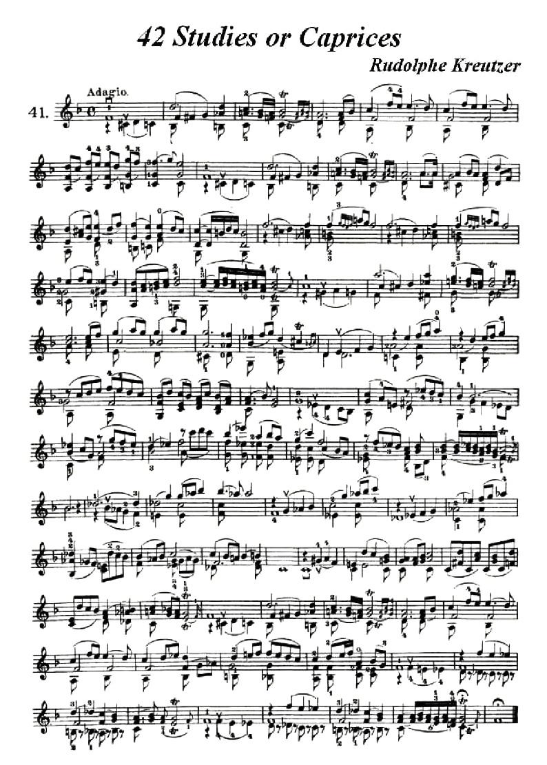 中国乐谱网——【提琴乐谱】42首练习曲或隨想曲之41