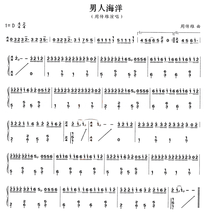 中国乐谱网——【古筝】男人海洋