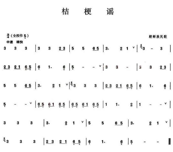 中国乐谱网——【葫芦丝】桔梗谣