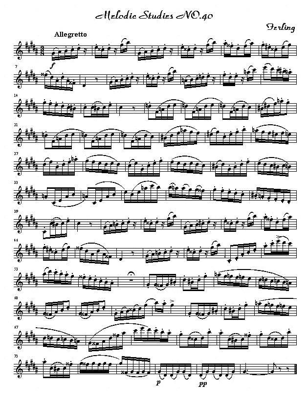 中国乐谱网——【萨克斯谱】四十八首旋律练习曲之四十