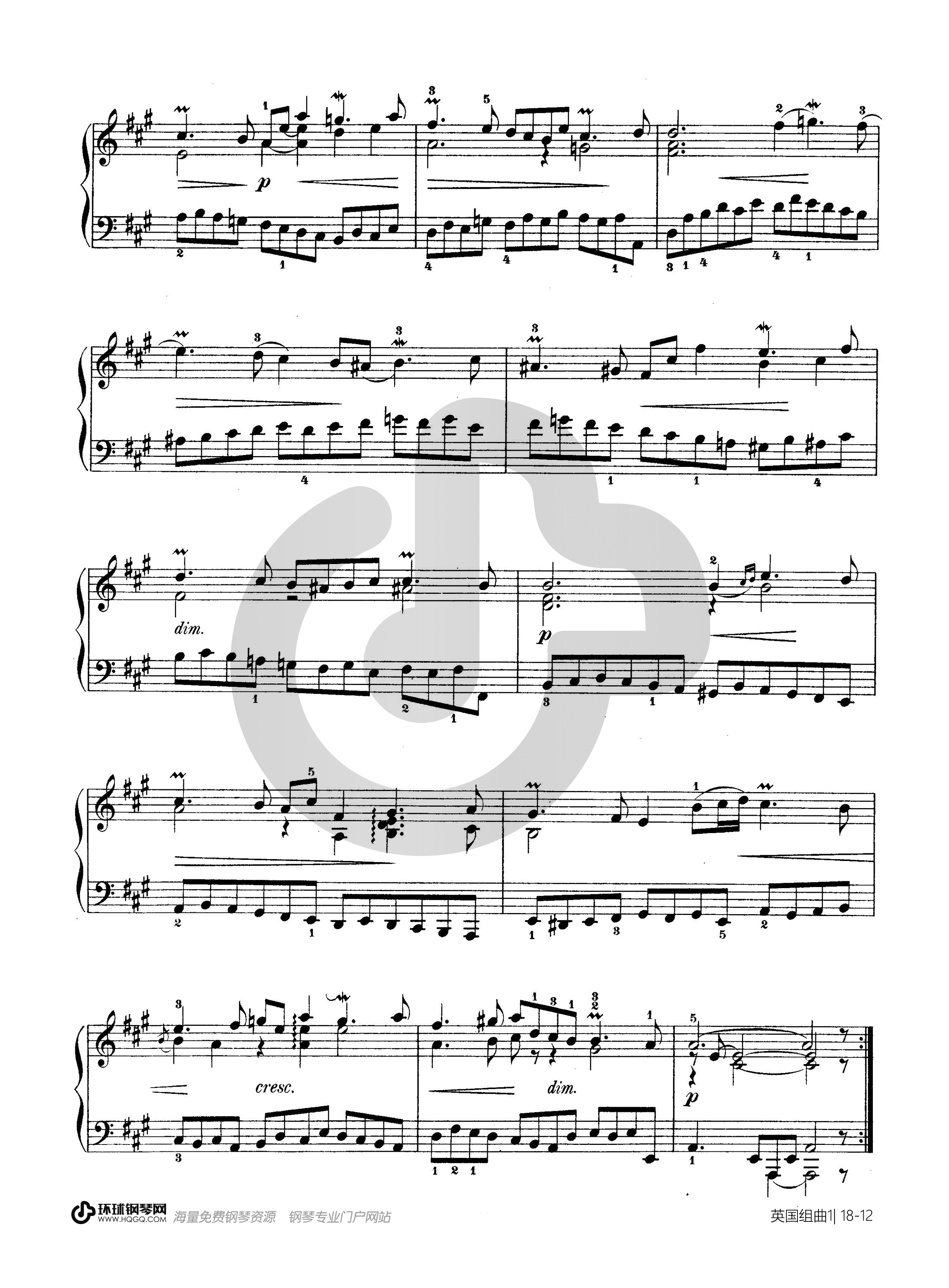 第一首BWV 806（选自《英国组曲》）