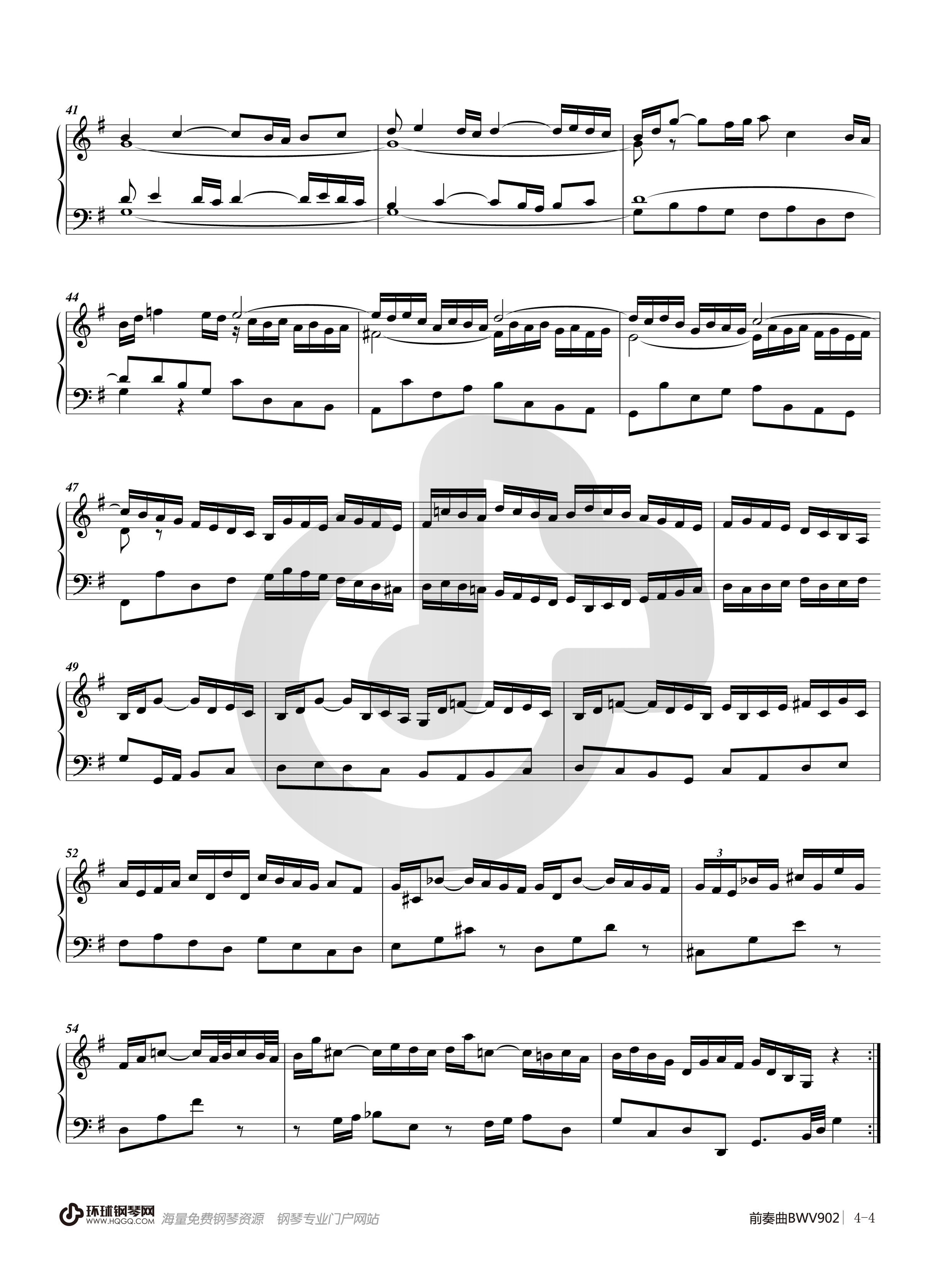 巴赫G大调前奏曲BWV902