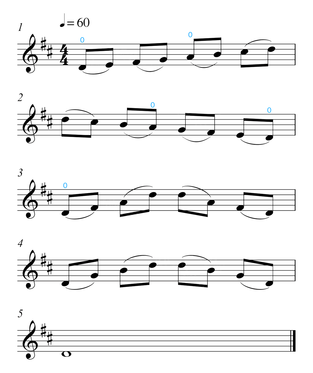 中音协小提琴考级1级音阶02-G大调乐谱