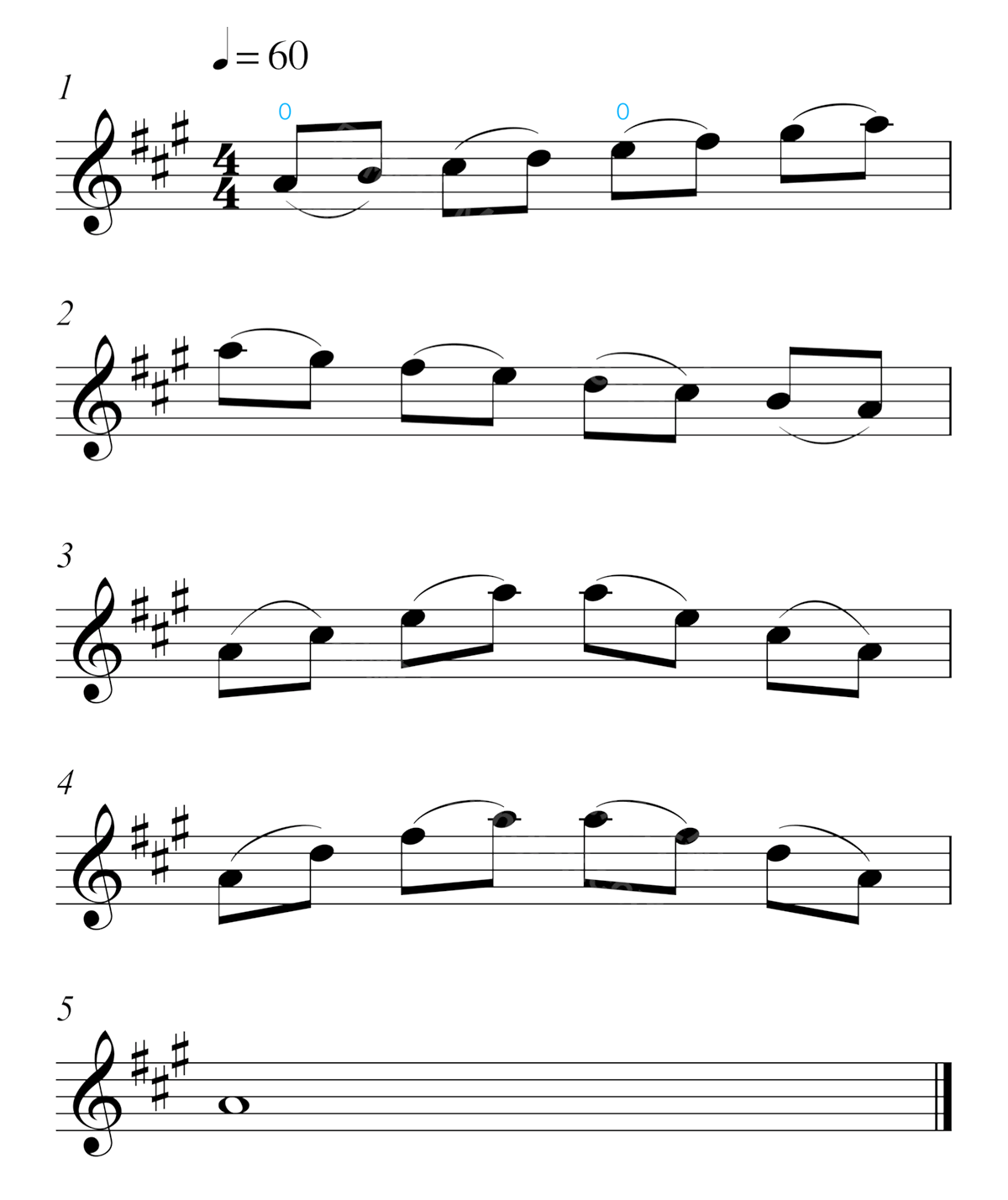 中音协小提琴考级1级音阶03-G大调乐谱