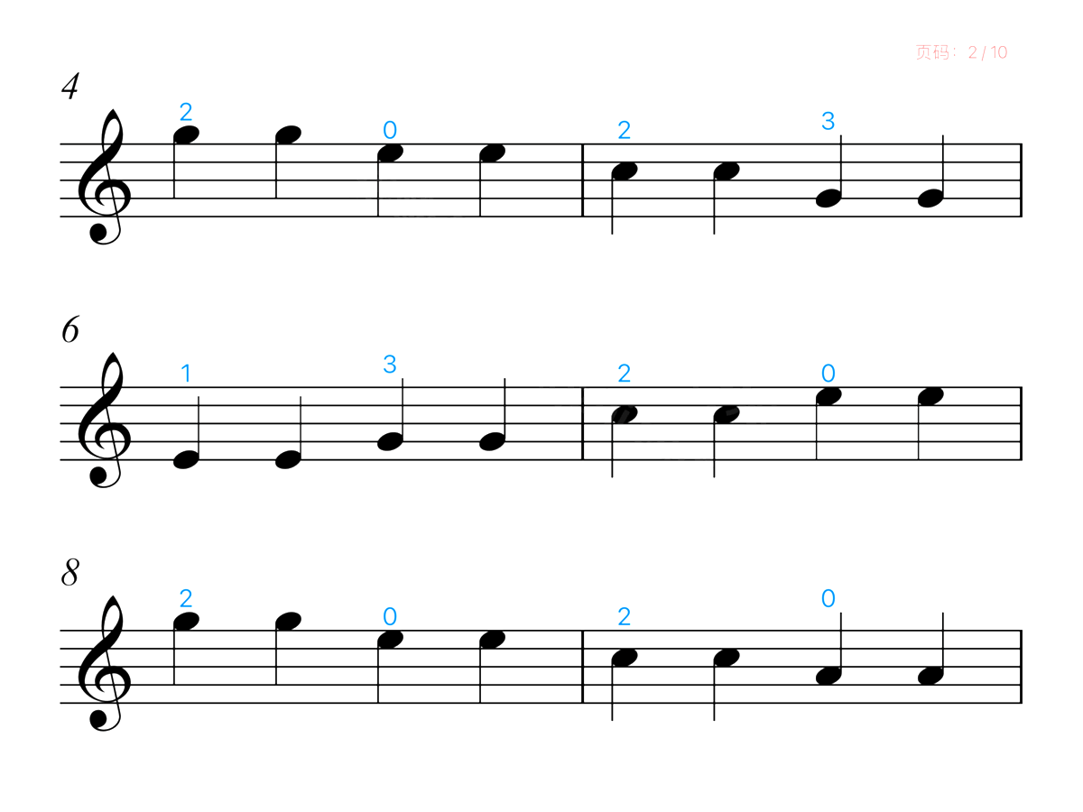 中音协小提琴考级1级练习曲1-No.10_2乐谱
