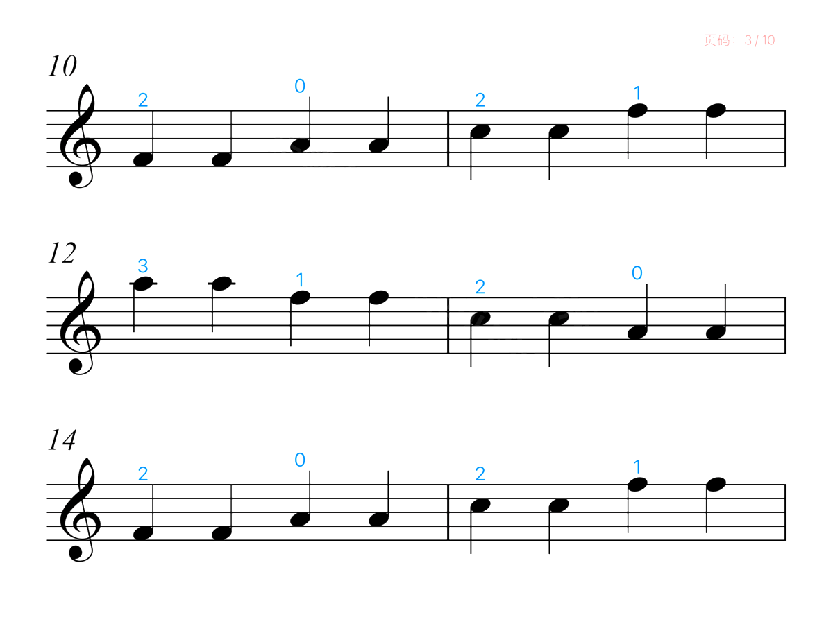 中音协小提琴考级1级练习曲1-No.10_3乐谱