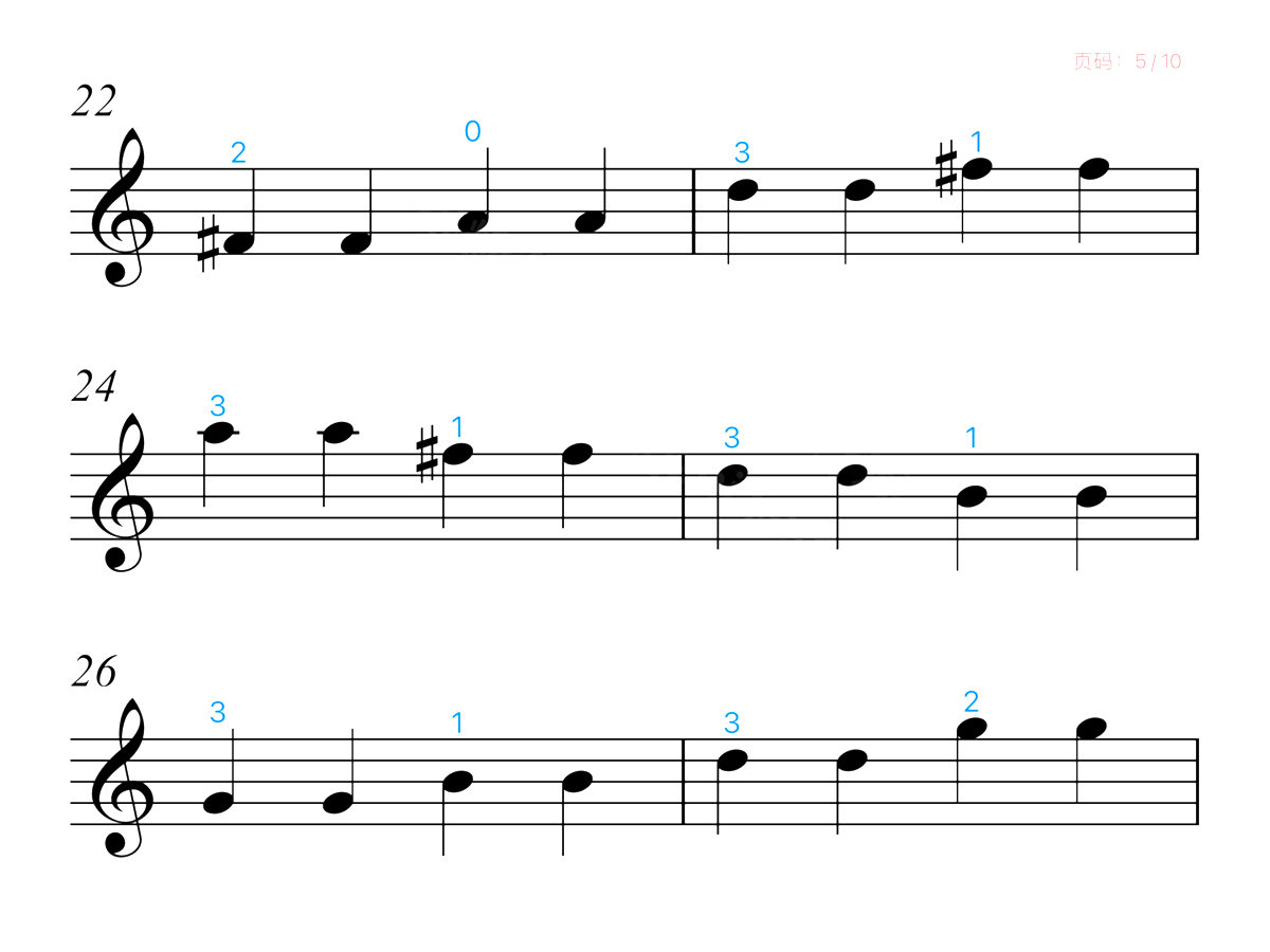中音协小提琴考级1级练习曲1-No.10_5乐谱