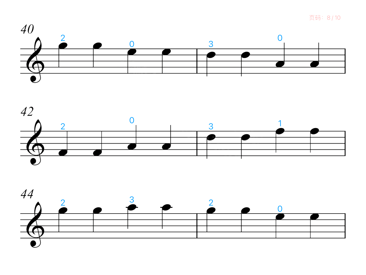 中音协小提琴考级1级练习曲1-No.10_8乐谱