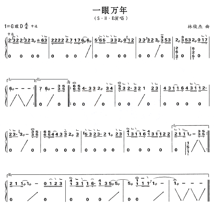 中国乐谱网——【古筝】一眼万年
